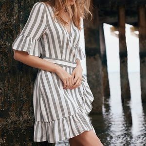 NEW 1.STATE Regancy Striped Wrap Dress 4